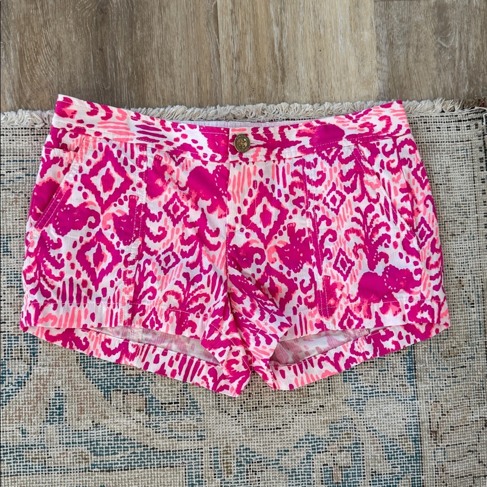 Lilly Pulitzer‎ Liana Mid Rise Shorts in Tons of Fun Magenta Sz 0